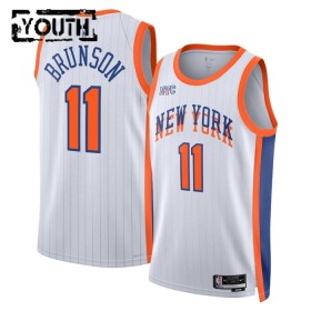 NBA Børn Trøje New York Knicks Jalen Brunson 2024-25 Nike City Edition Hvid Swingman